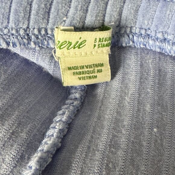 Aerie Groove On Velour Ribbed Flare Pants High Waist Blue S - Picture 4 of 6